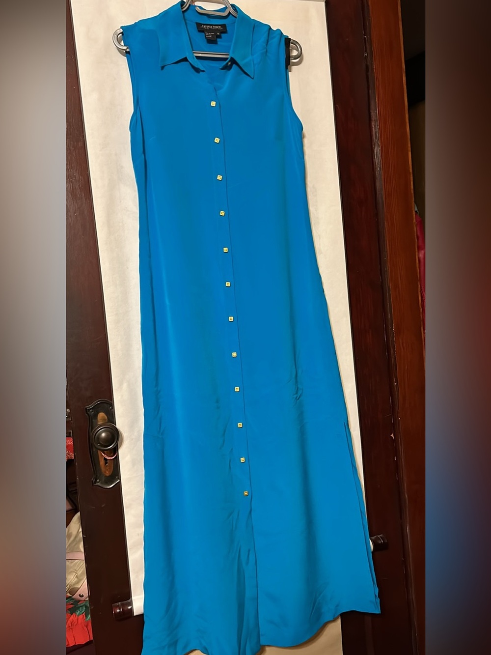 Cynthia Howie Maggy Boutique Blue 100% Silk Maxi Dress, Sz 6